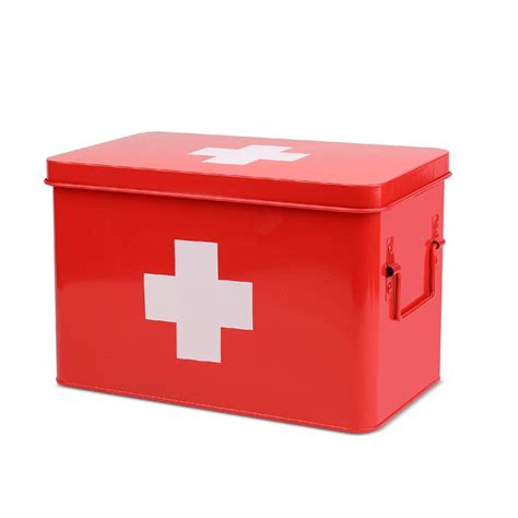 red metal medicine box|Amazon.com: Medical Storage Box.